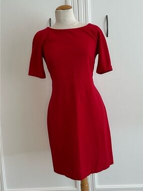 Talbots Classic Red Short-Sleeve Sheath Dress